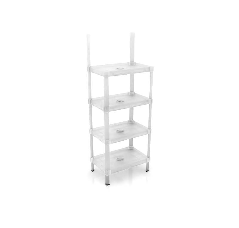 EXHIBIDOR MODULAR PARA PRODUCTOS 40*60 CMS PAYLOADER SISTEMA ENSAMBLE BANDEJA BLANCA (SEMI TRANSPARE