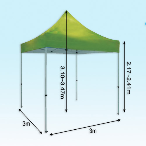 TOLDO HEXAGONAL 3  3 M - ESTRUCTURA DE FIERRO - ESTRUCTURA