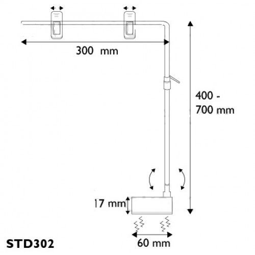 EXHIBIDOR BASE MAGNETICA AJUSTABLE