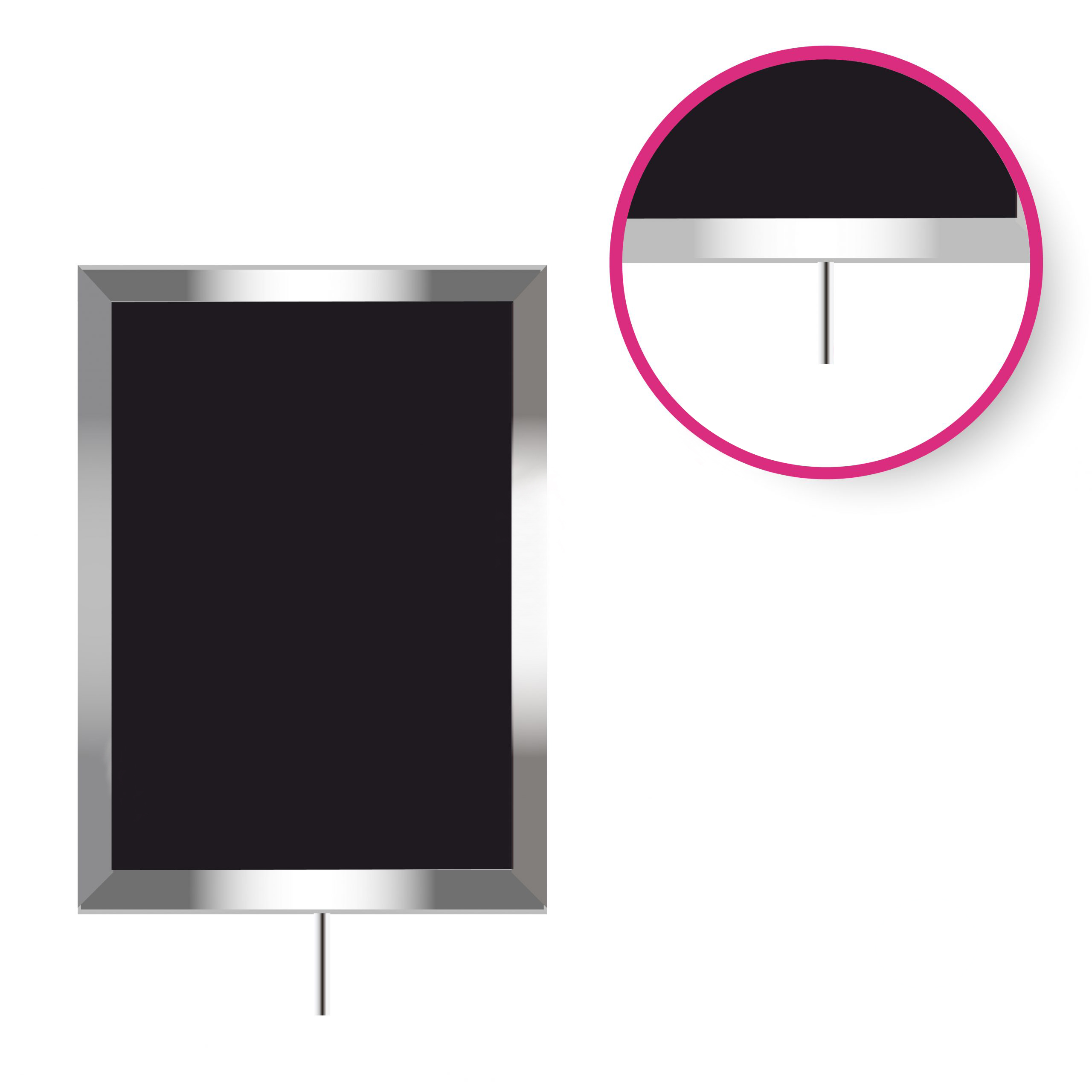 PORTA GRAFICA PARA SEPARADOR EMPERADOR Y/O CORONA VERTICAL CROMADA